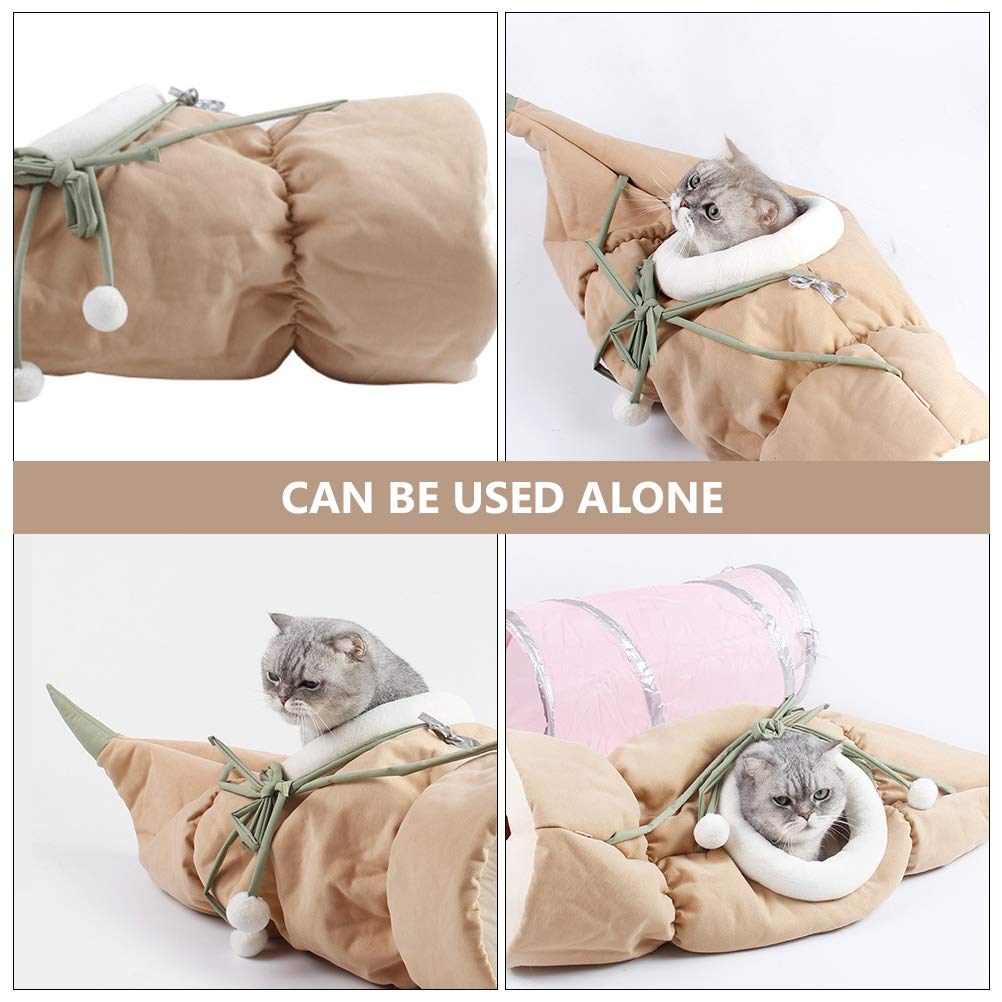 1 Pc Cat Folding Tunnel - Indoor/Outdoor Cat Toy Tent with Hammock & Cave for Kittens, Durable Polyester Cat Tube Bed - Perfect for Playtime, Napping & Hanging in Living Room or Garden
