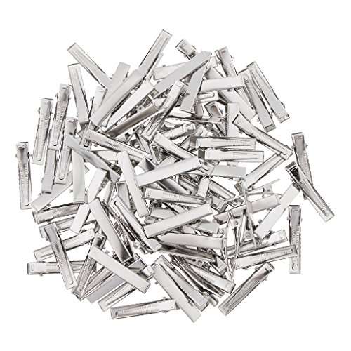F Fityle 300Pcs Professional Alligator Hair Clips - 6x45mm Single Prong Metal Iron Clips with Teeth for Salon, Styling & Hair Extensions | Perfect for Hairdressers, Braiding, Weaving & DIY Hairstyles