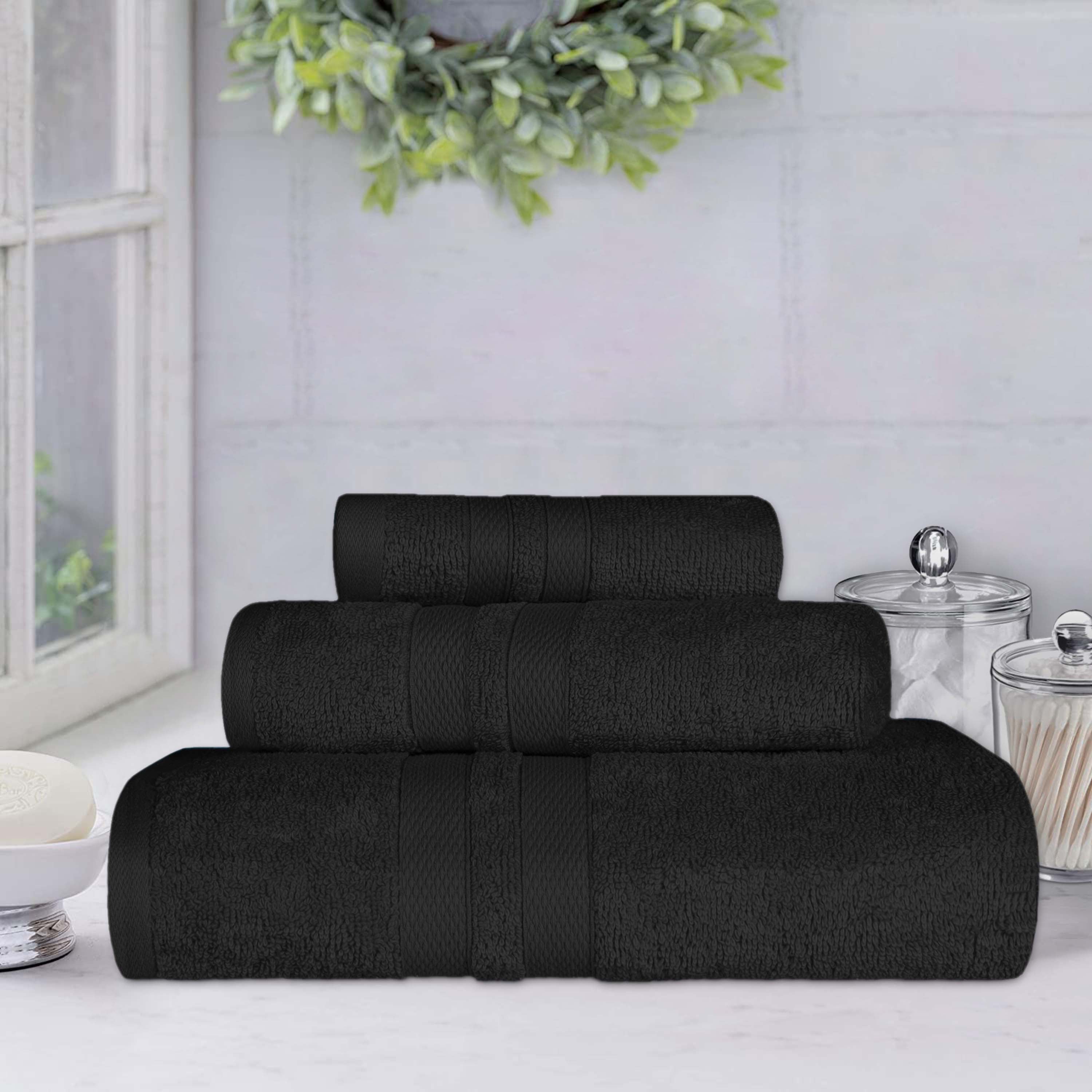 Ultra Soft Cotton Absorbent Bath Towel Set - 3 Piece Solid Color Towels for Bathroom, Spa, Gym & Beach | Quick Drying & Highly Absorbent