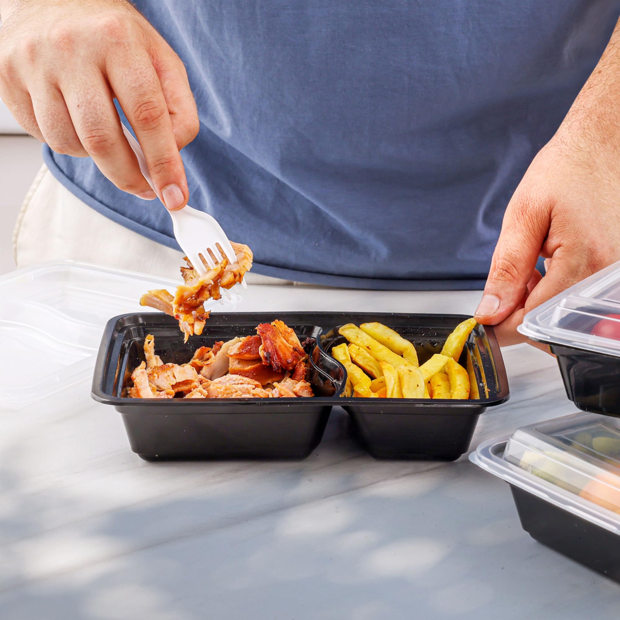 150 Pack 28 oz BPA-Free Meal Prep Containers with Lids - Reusable, Microwave & Dishwasher Safe, Freezer Friendly Food Storage Containers for Portion Control, Stackable Design - Perfect for Meal Prepping, Leftovers & Office Lunches