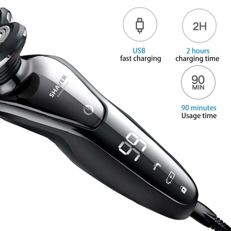 4D Electric Head Shaver for Bald Men - 4-in-1 USB Rechargeable Beard Trimmer & Hair Clipper | Professional Grooming Kit for Smooth Shaving at Home, Travel & Gym
