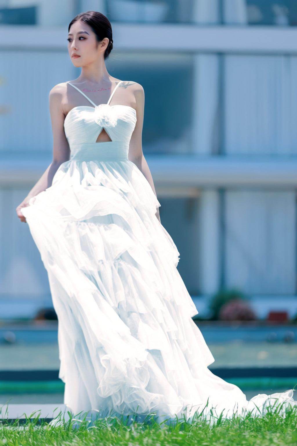 Elegant Princess Sweep Brush Train Tulle Prom Dress CS0493 - Perfect for Homecoming, Ball Gowns & Formal Events