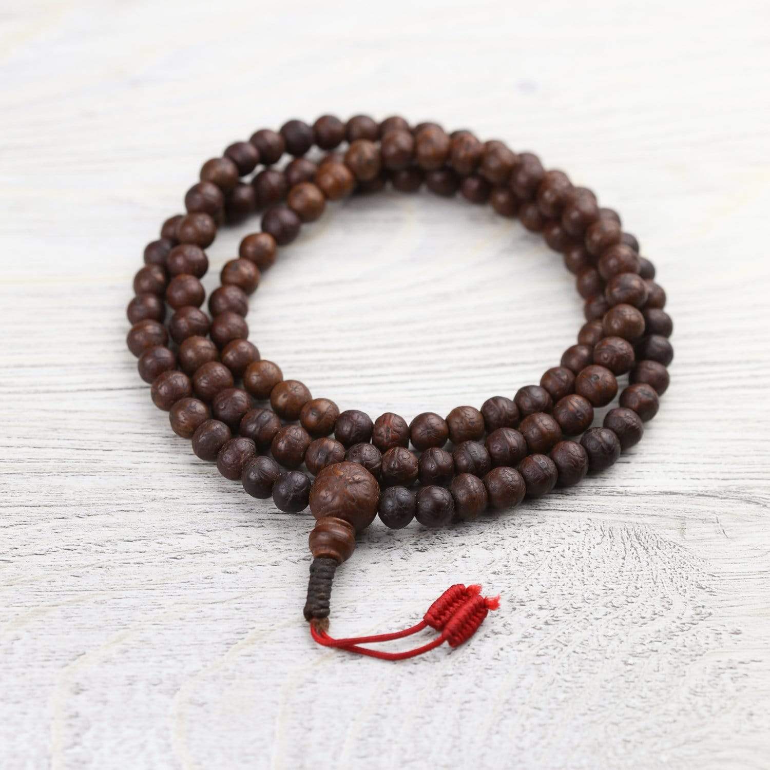 108 Beads Antique Bodhi Compassion Mala Prayer Necklace - Buddhist Meditation Beads for Mindfulness, Yoga & Spiritual Practice