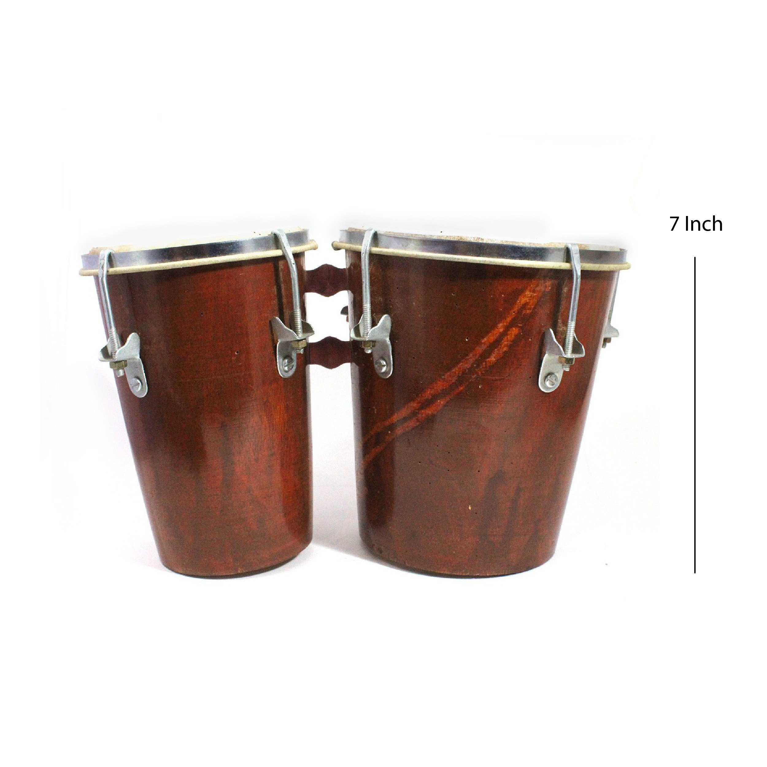 Handmade Wooden Mini Bongo Drum Set - Professional 6 & 7 Inch Percussion Instrument for Kids & Adults - Perfect for Christmas Gifts, Music Learning, Home Decor & Live Performances