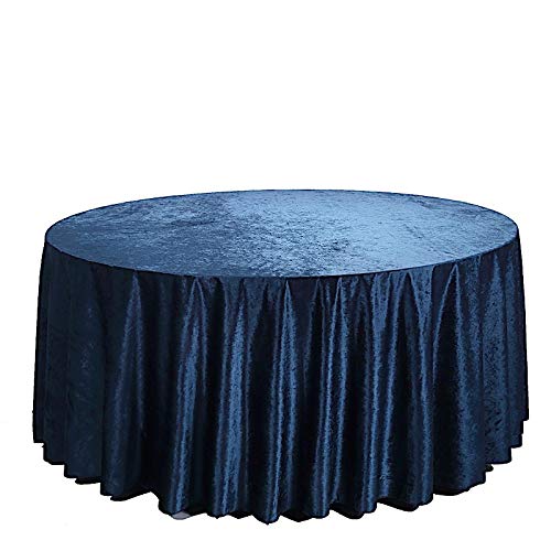 Premium 120-Inch Navy Blue Round Velvet Tablecloth - Elegant Wedding Reception, Party, Home Decor & Catering Supplies | Perfect for Banquets, Holiday Dinners & Formal Events