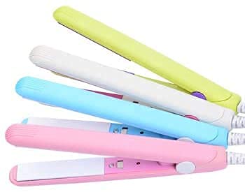 SachiDukan Mini Ceramic Hair Straightener - Professional Flat Iron for Women & Stylists, Travel-Size Styler for Smooth & Shiny Hair (Assorted Colors) - Perfect for Home, Salon & On-The-Go Styling