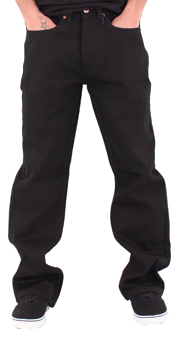 Rocawear Men's Double R Denim Loose Fit Jeans - Black | Comfortable Relaxed Fit for Casual Wear & Street Style