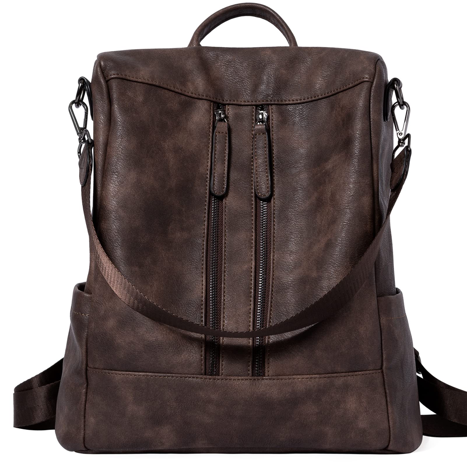 BROMEN Women's Leather Backpack Purse - Anti-Theft Bookbag with Shoulder Strap, Fashionable Handbag & Travel Backpack for Work, School & Daily Use
