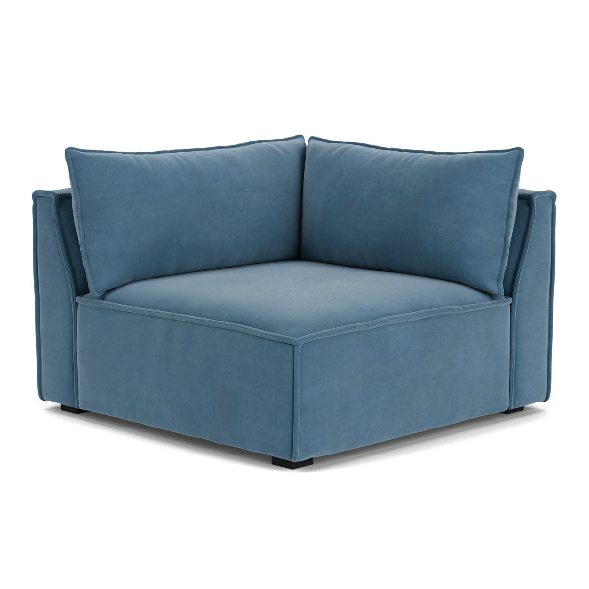 Daphne Velvet Right Corner Modular Sofa - 1 Seater Contemporary Sectional Couch for Small Spaces | Perfect for Apartments, Living Rooms & Cozy Corners