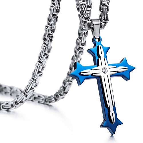 C2: Blue & Silver Color-24 inch chain