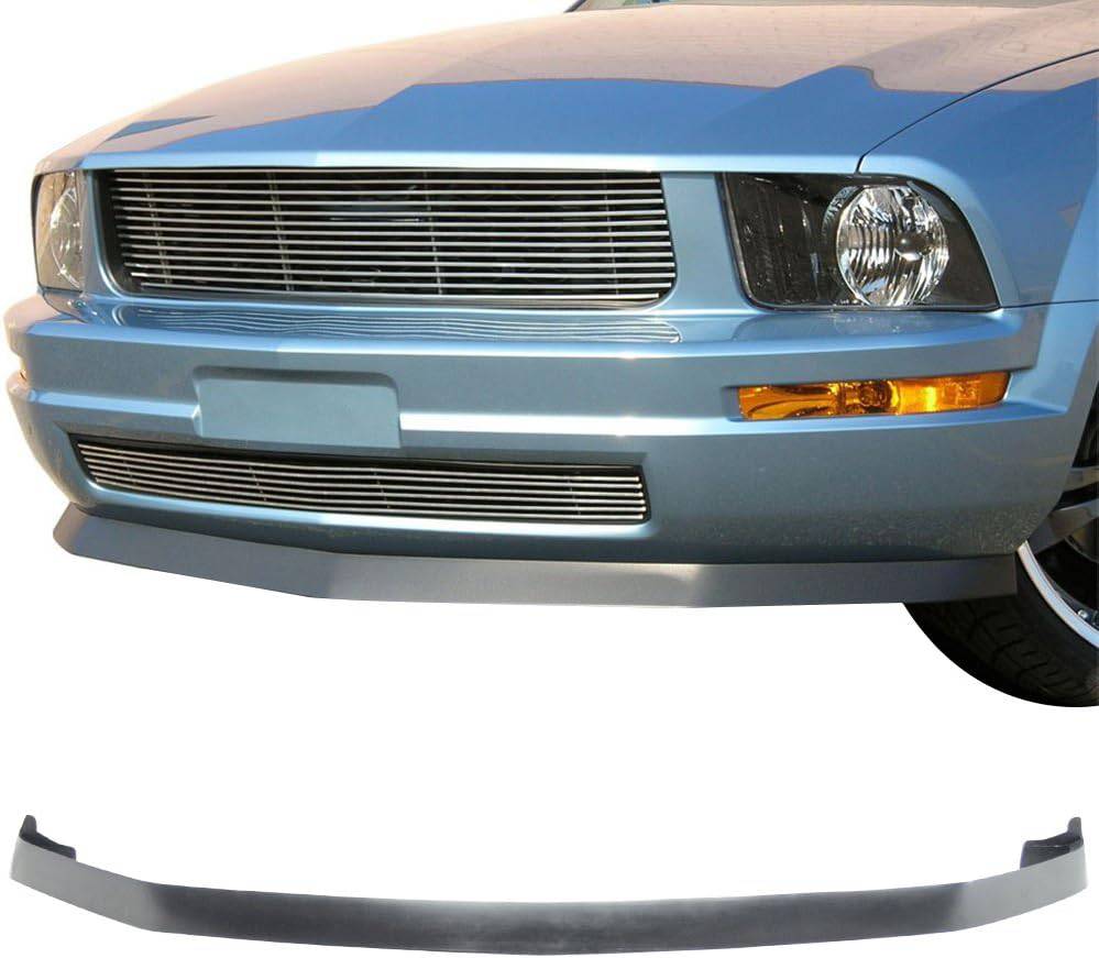 2005-2009 Ford Mustang V6 IK Style Front Bumper Lip Spoiler - PU Material Aerodynamic Body Kit for Enhanced Styling & Performance - Perfect for Car Shows, Racing & Street Customization
