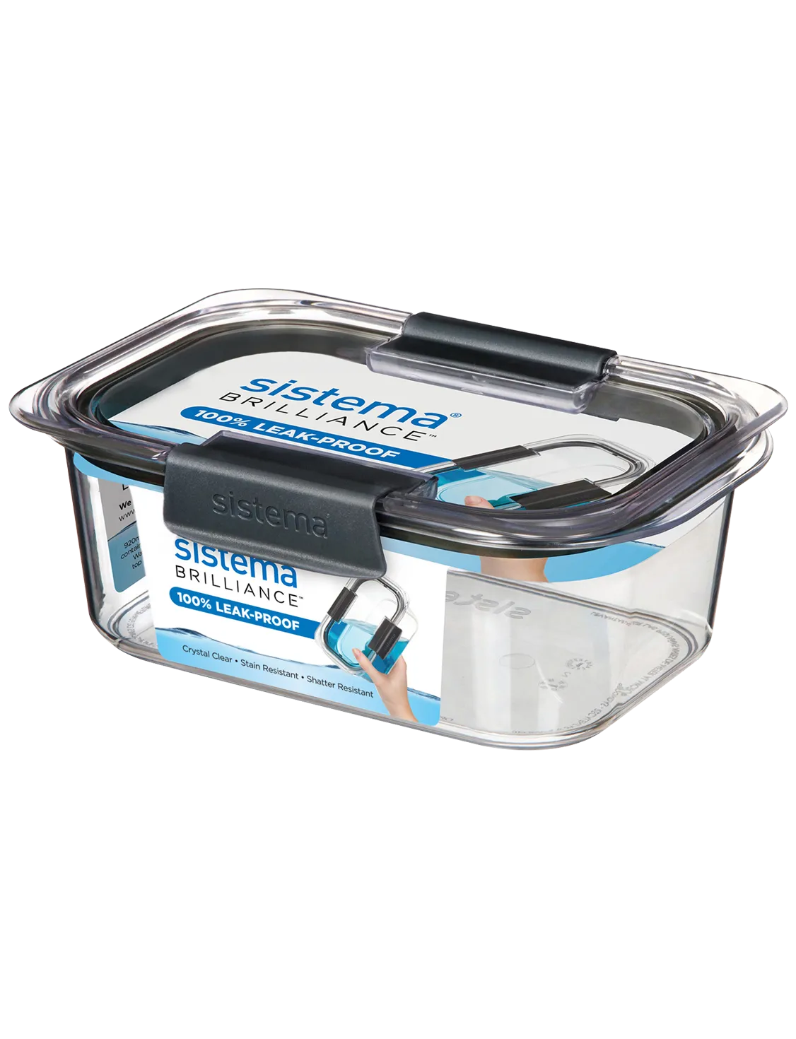 Sistema Brilliance Leak Proof Food Storage Containers - Airtight BPA-Free Kitchen Organizers for Meal Prep, Leftovers & On-the-Go Lunches