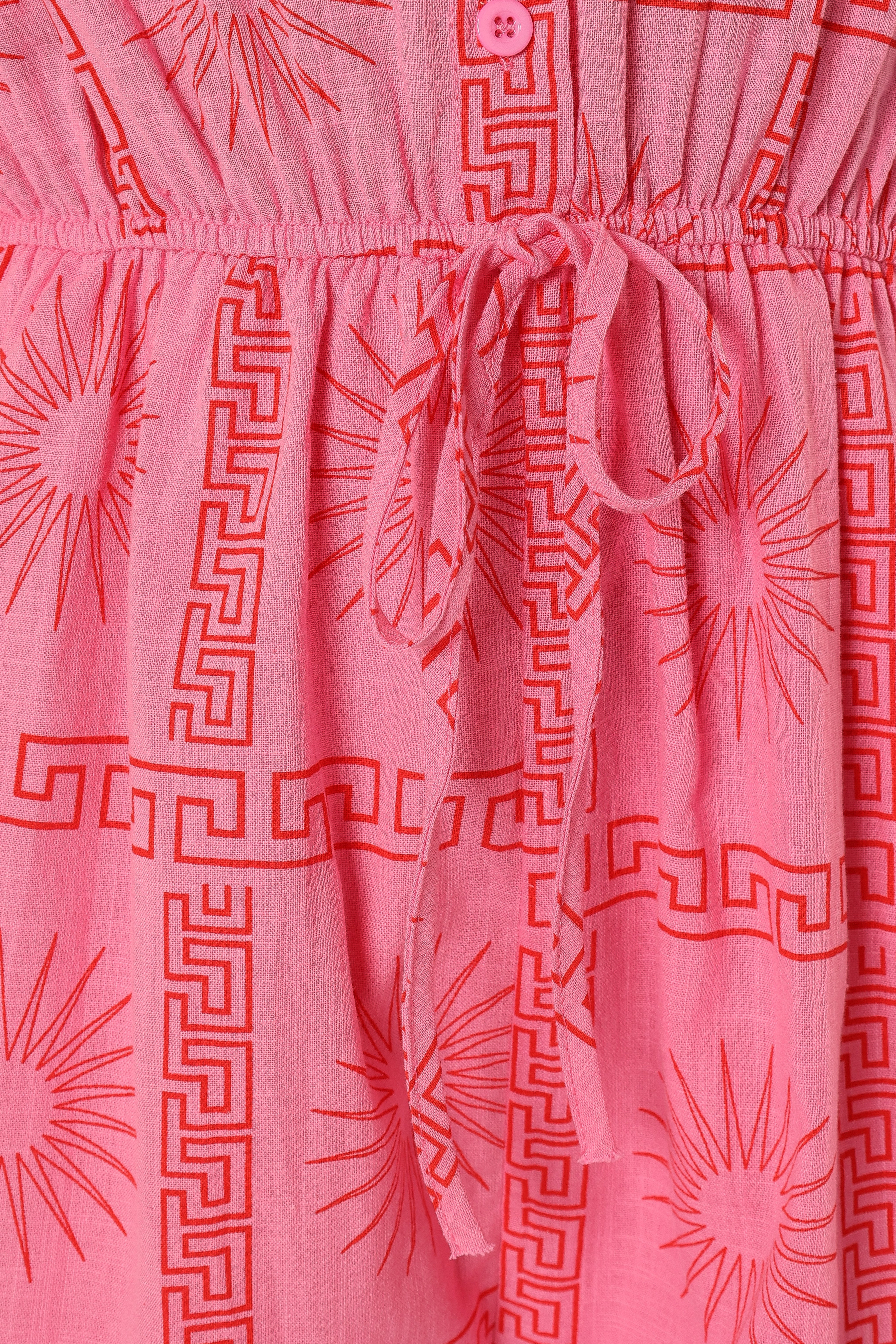 Ilios Playsuit - Stylish Pink Print Romper for Women | Perfect for Summer Outfits, Beach Vacations & Casual Wear