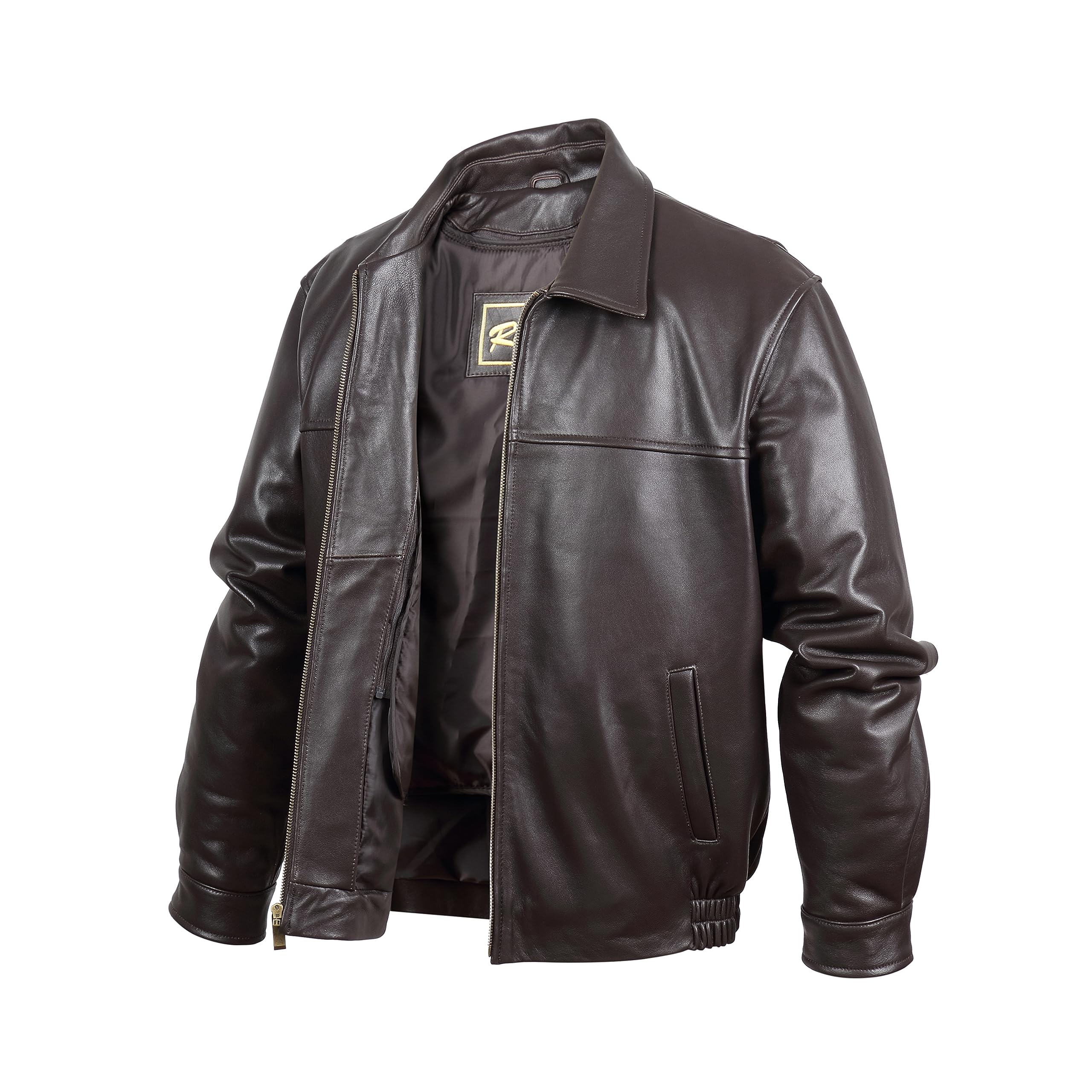 REED Men's New Zealand Lambskin Leather Jacket - Genuine Sheepskin Biker Coat for Motorcycle Riding & Casual Winter Wear