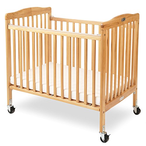LA Baby The Little Wood Crib - Natural Wooden Baby Crib for Nursery, Bedroom & Travel | Safe & Stylish Infant Bed for Newborns & Toddlers