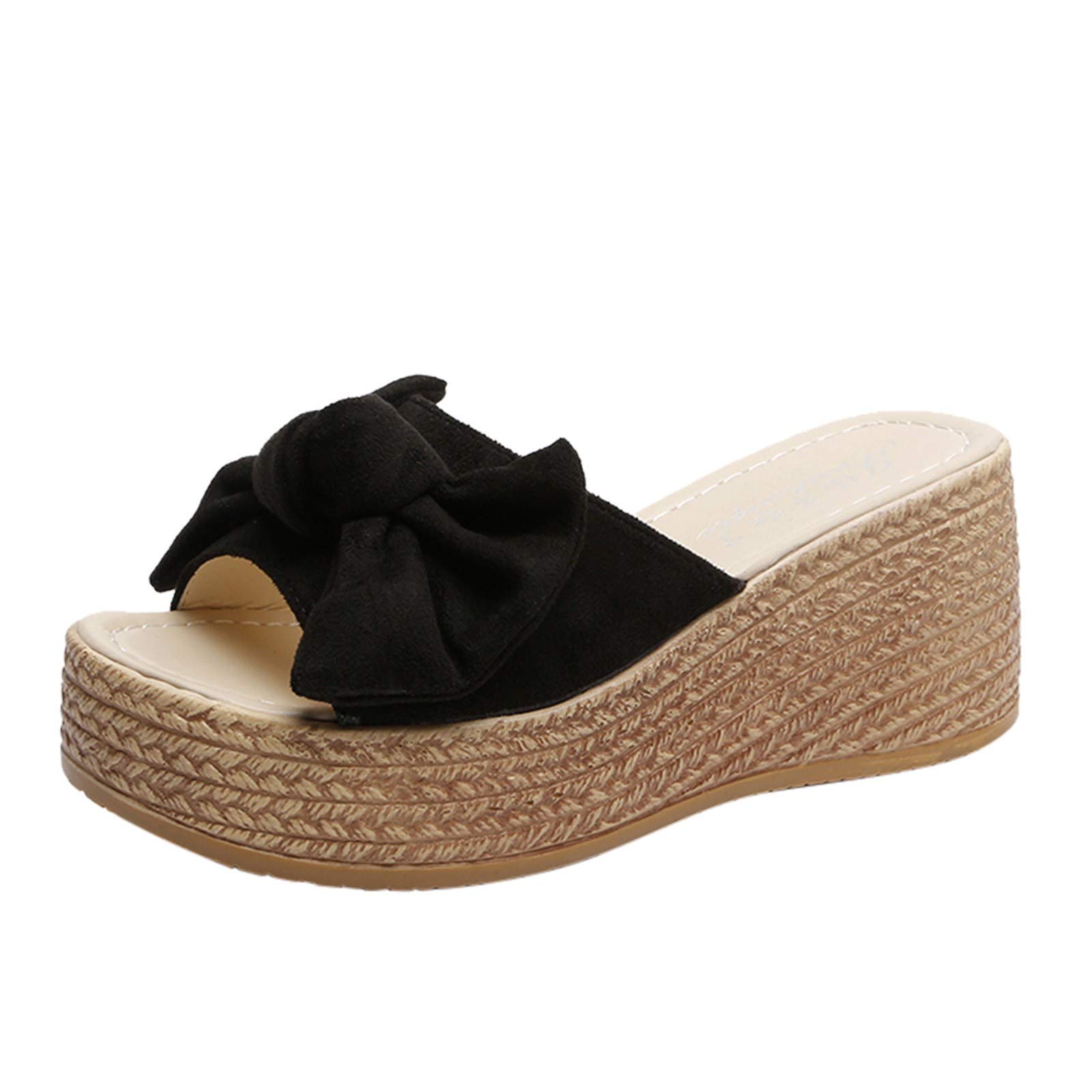 Women's Toeava Wedge Sandals with Butterfly Knot Design - Comfortable Summer Platform Sandals for Beach, Pool, and Casual Outings