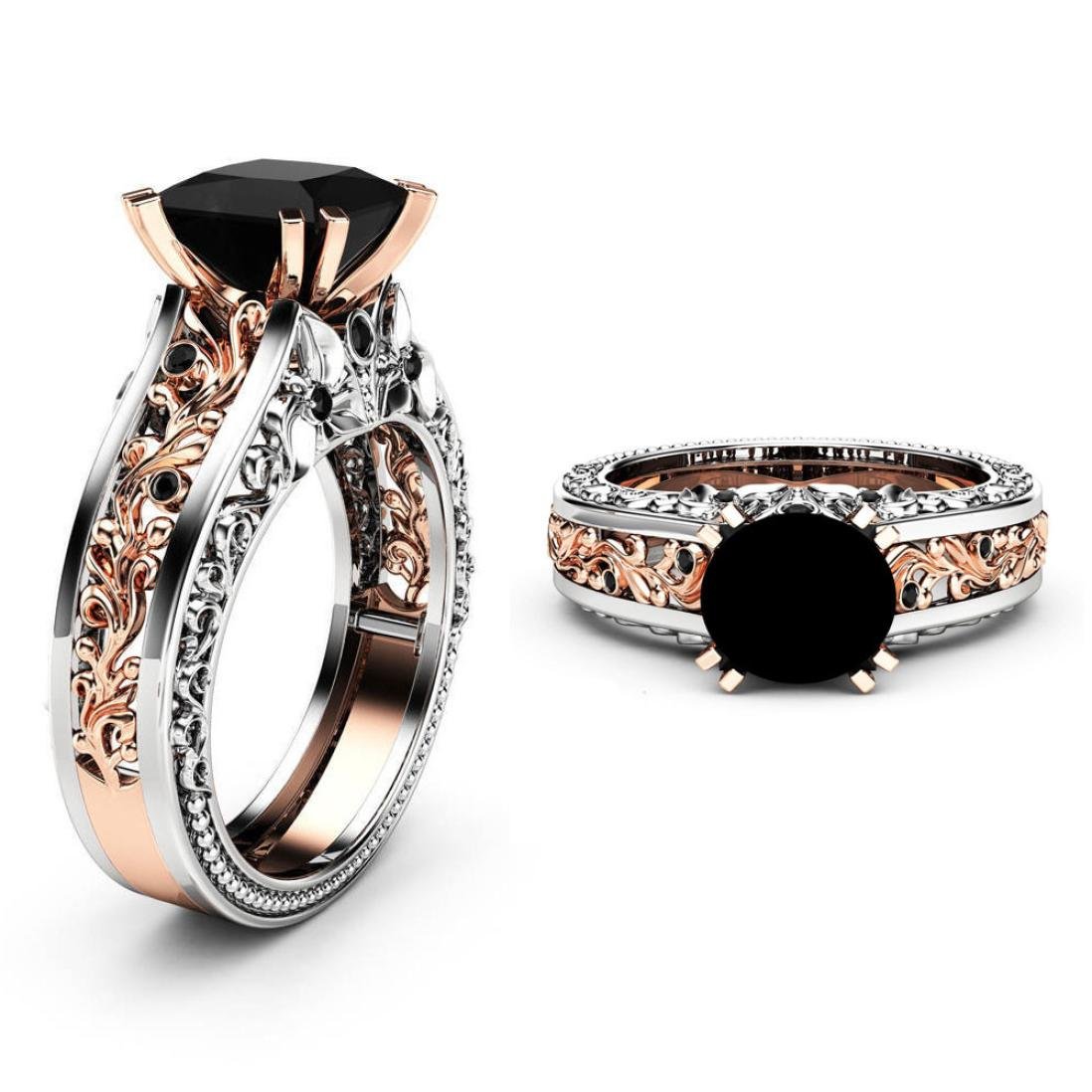 Rose Gold Wedding Ring with Gemstones & Birthstones - Floral Engagement Ring for Women, Clearance Wings Rings - Perfect Gift for Anniversaries, Proposals & Special Occasions