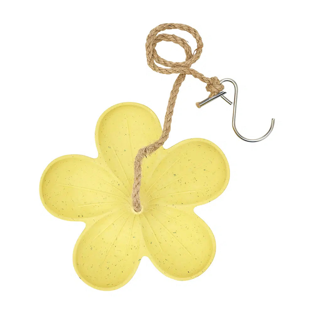 Annabel Trends Eco-Friendly Bamboo Bird Feeder - Yellow Hanging Garden Birdhouse for Outdoor Backyard Decoration & Wildlife Watching