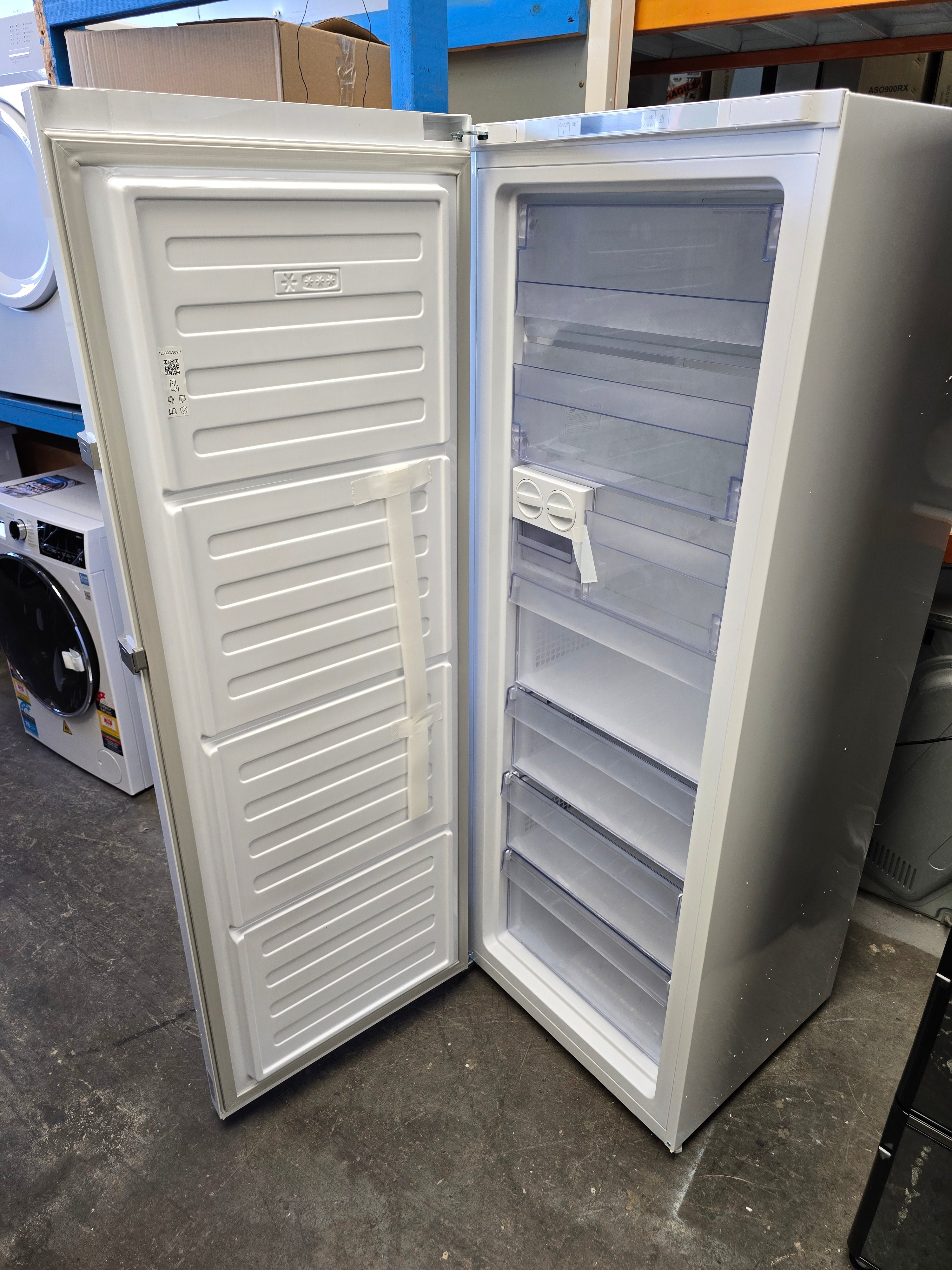 Beko 250L Upright Frost Free Freezer BVF290W - Energy Efficient European Made Appliance with 12 Month Warranty | Perfect for Home, Restaurant & Commercial Kitchen Storage