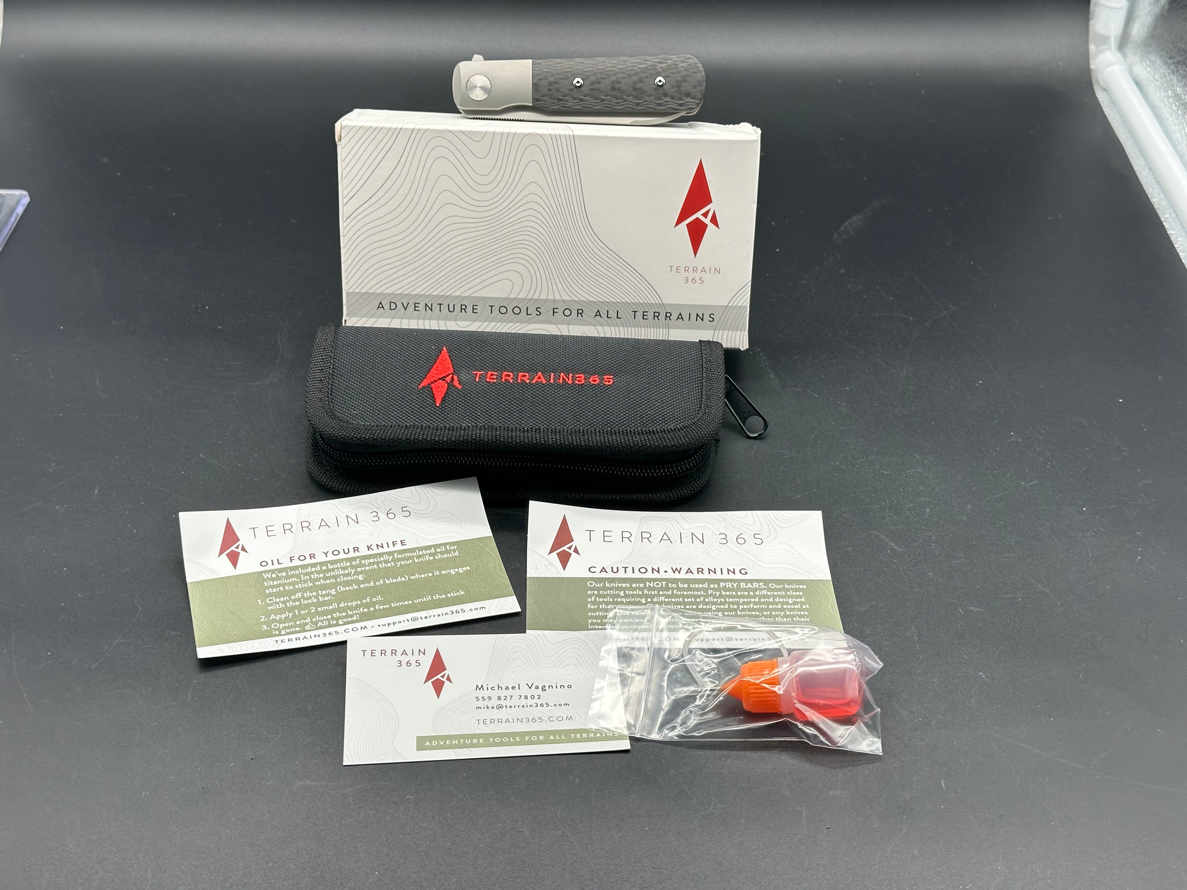 TERRAIN 365 Otter Flip ATB Carbon Fiber Pocket Knife with Terravantium Blade - EDC, Outdoor Survival & Camping Gear