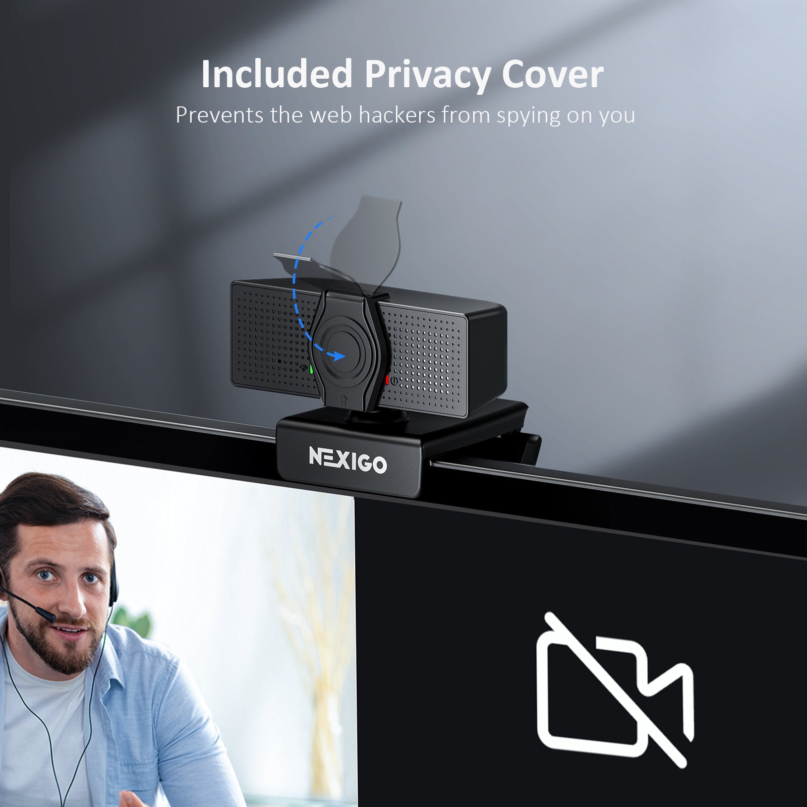 NexiGo 1080P HD Webcam with USB 2.0 to Type C Cable - Plug and Play USB Computer Camera for Video Conferencing, Online Classes, Streaming & Zoom Meetings