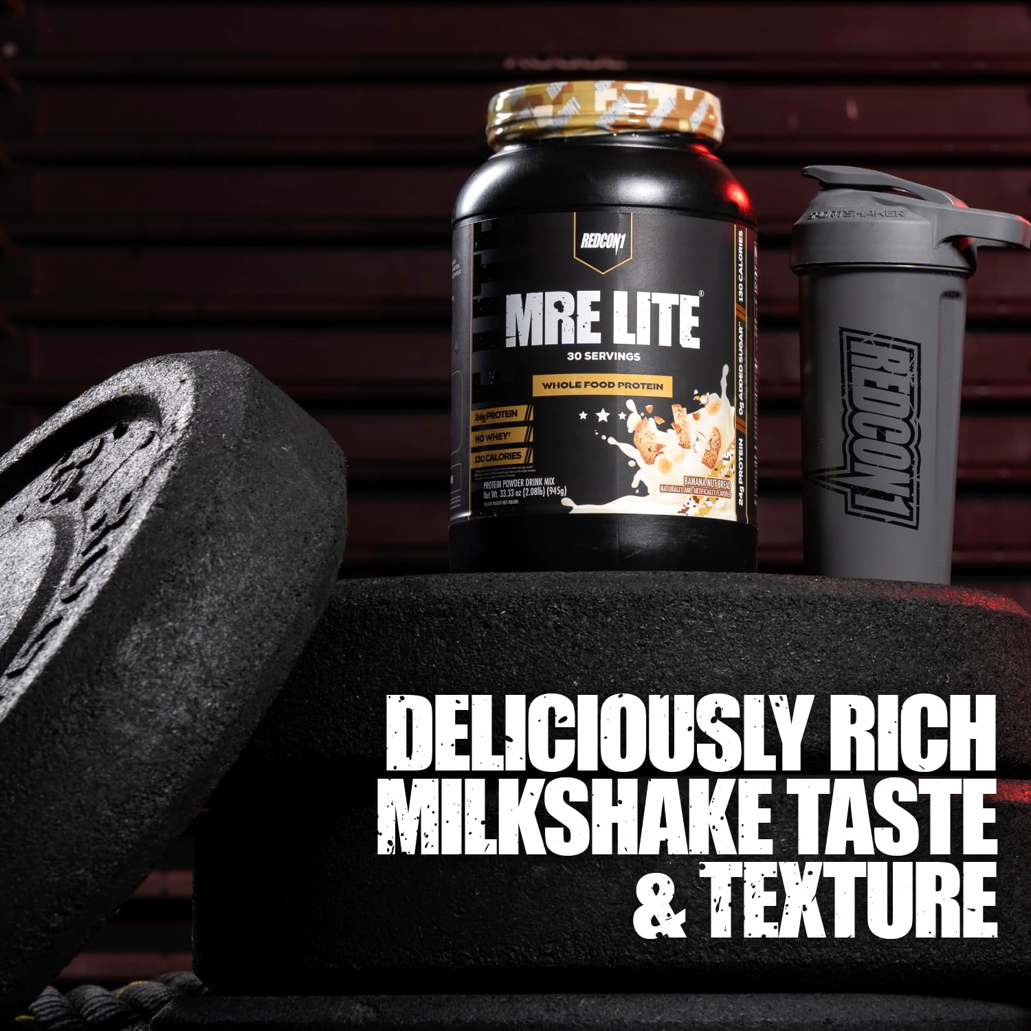 REDCON1 MRE Lite Whole Food Protein Powder - Vanilla Milkshake Flavor | Low Carb Whey-Free Meal Replacement with Animal Protein Blends | Easy Digest MCT Oil Supplement (30 Servings) | Perfect for Post-Workout Recovery & Keto Diet
