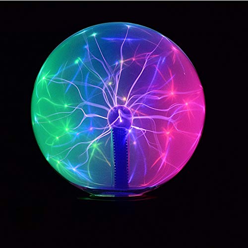 8 Inch Magic Plasma Disco Ball Lamp - Touch & Sound Sensitive LED Nebula Sphere Lightning Globe, Electrostatic Flashing Night Light for Bedroom, Party, Home Decor (Perfect for Teen Rooms, Dorm Lighting & Rave Parties)