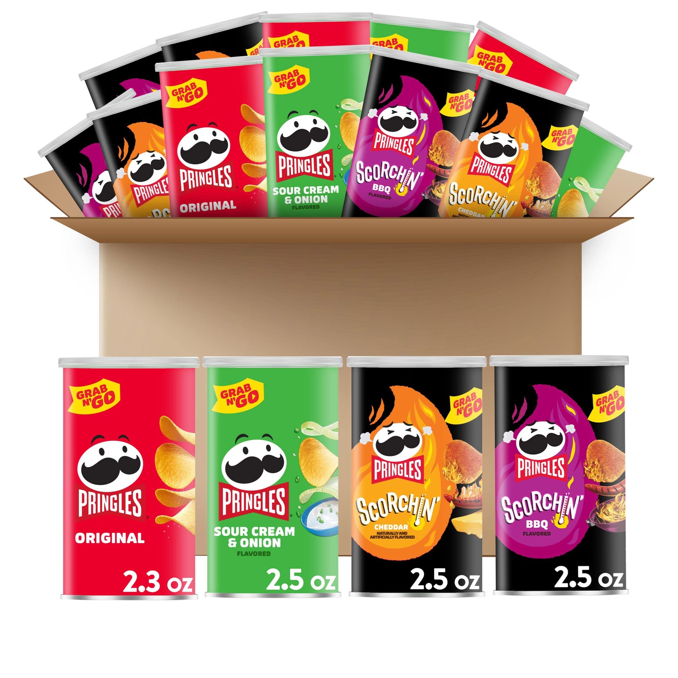 Pringles Potato Crisps Variety Pack - 16 Cans of Delicious Snacks for Lunch, Office & Kids | Perfect for On-the-Go, School Lunches & Movie Nights
