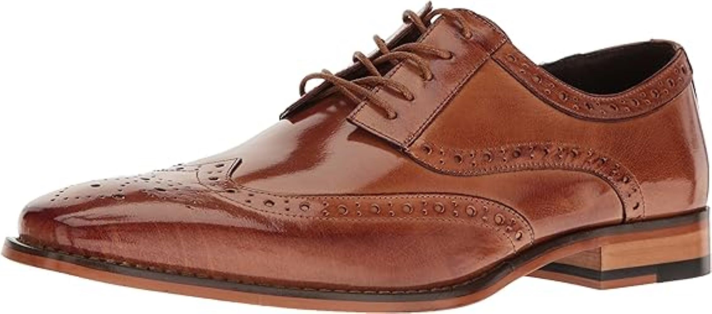 STACY ADAMS Men's Tinsley Wingtip Oxford Dress Shoes - Classic Business Formal & Wedding Shoes for Men - Comfortable Leather Lace-Up Dress Shoes for Office, Interviews & Special Occasions