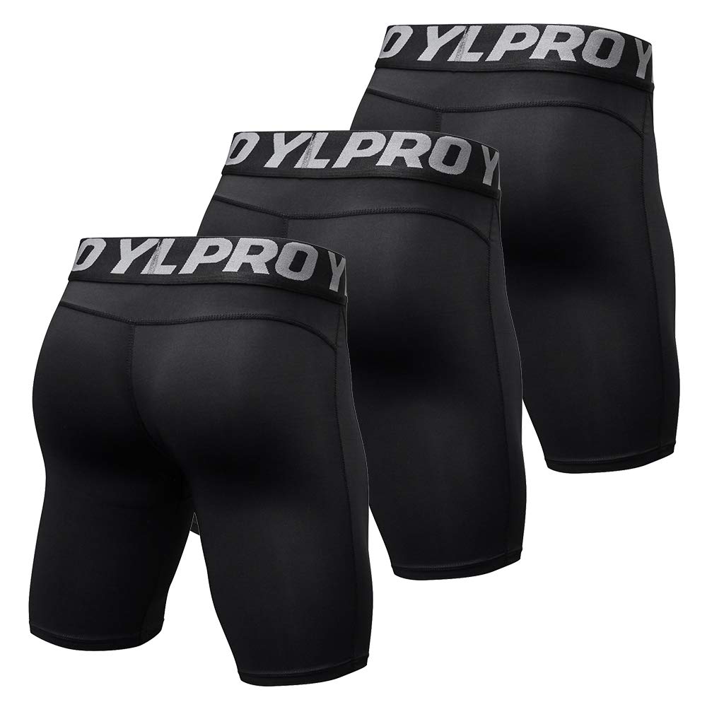 Lixada Men's Compression Shorts 3-Pack - Performance Sports Baselayer, Moisture-Wicking Cool Dry Workout Tights for Running, Gym & Activewear