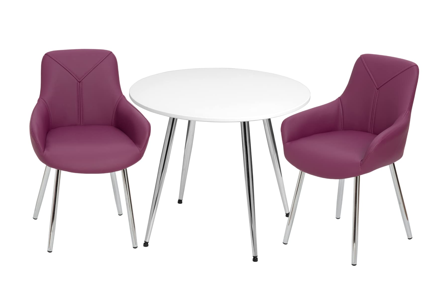 Gift Mark Kids Table and Chairs Set - 2 Modern Upholstered Children's Chairs with Round Activity Table - Playroom Furniture for Toddlers (Purple) - Perfect for Playtime, Learning & Arts & Crafts