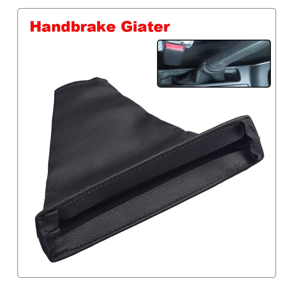 Hacreyatu Black PU Leather Shift Lever Cover & Handbrake Boot for Toyota Corolla 2007-2013 - Premium Car Interior Accessory for Enhanced Grip and Style