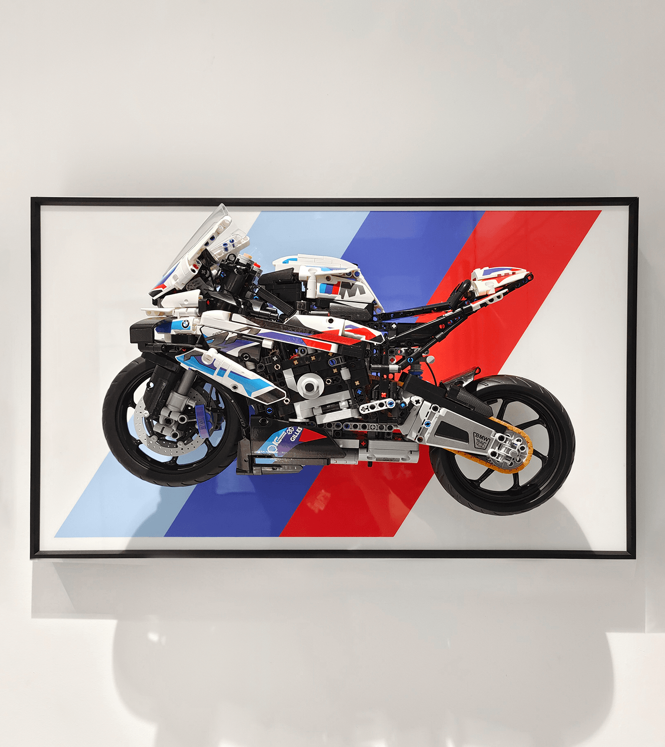 Lego 42130 Technic™ BMW M 1000 RR Motorcycle Display Wall Mount - Secure Hanging Bracket for LEGO Technic Model Showcase - Perfect for Home Office, Game Room & Collector's Display