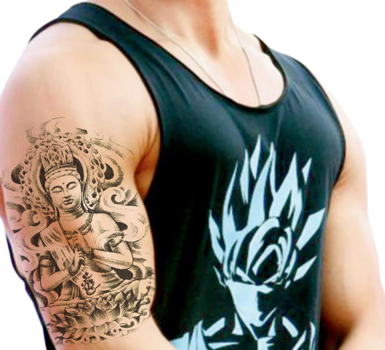 Waterproof Temporary Tattoo Stickers for Men & Women - 3D Realistic Flowers, Butterflies, Stars, Angels, Wolves & Armband Designs (21x15cm) | Perfect for Parties, Festivals, Cosplay & Body Art
