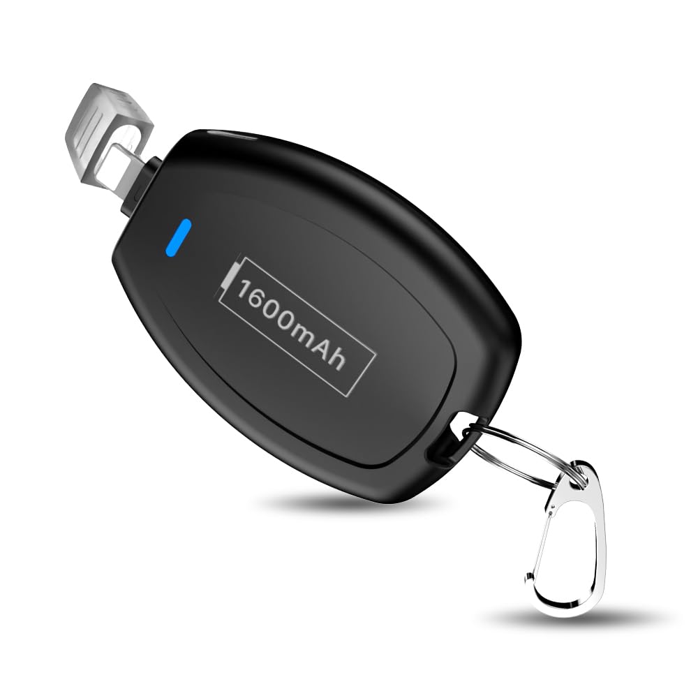 SHENMZ Mini Keychain Portable Charger for iPhone - 2025 Upgraded Wireless Power Bank, 10000mAh Emergency External Battery Pack for iPhone 15/14/13/12/11 - Perfect for Travel, Camping & Daily Power Backup