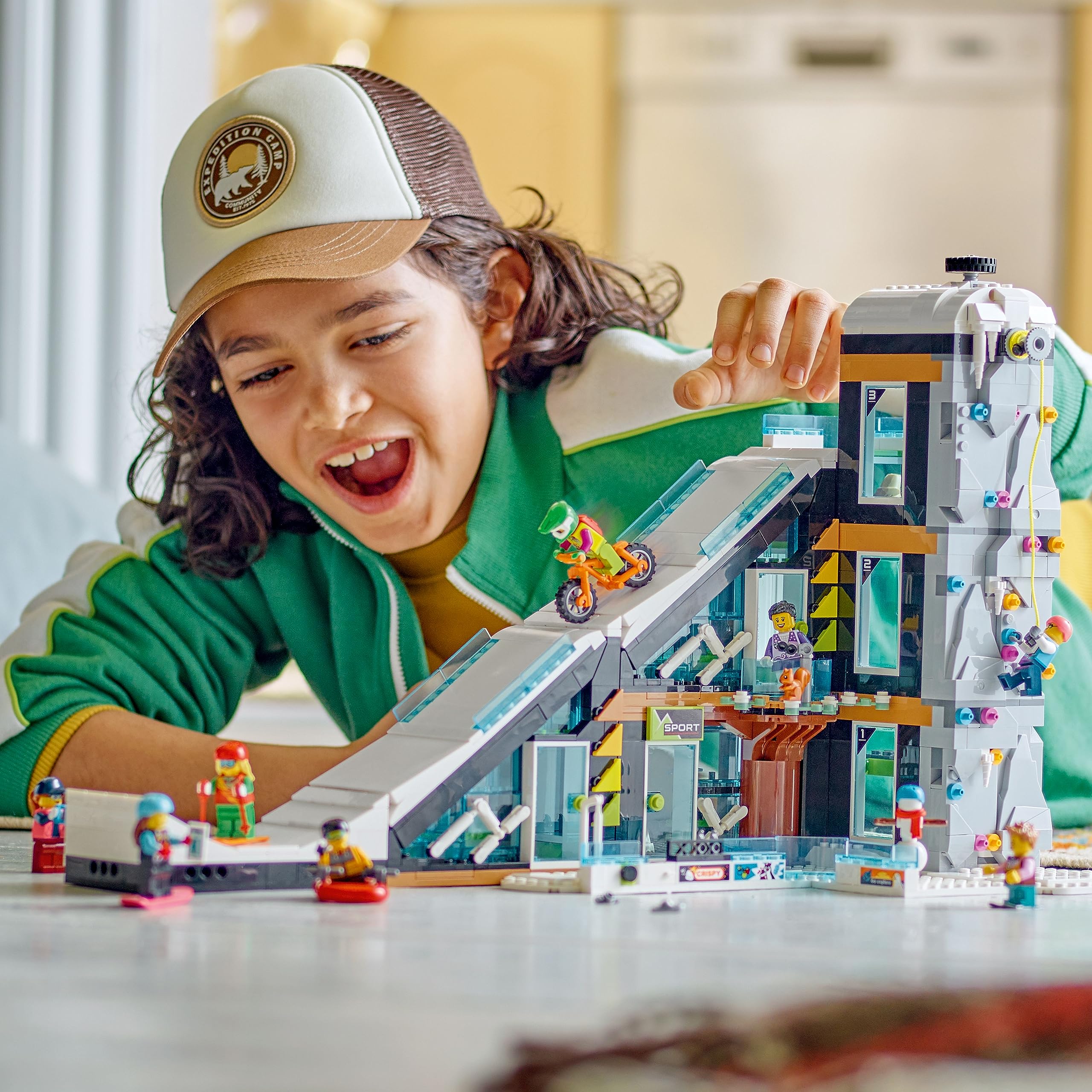 LEGO City Ski and Climbing Center Building Toy Set (60366) - 3-Level Winter Sports Playset with Ski Slope, 8 Minifigures & 2 Animal Figures - Perfect Gift for Kids & Ski Enthusiasts | Creative Winter-Themed Play for Indoor Snow Adventures
