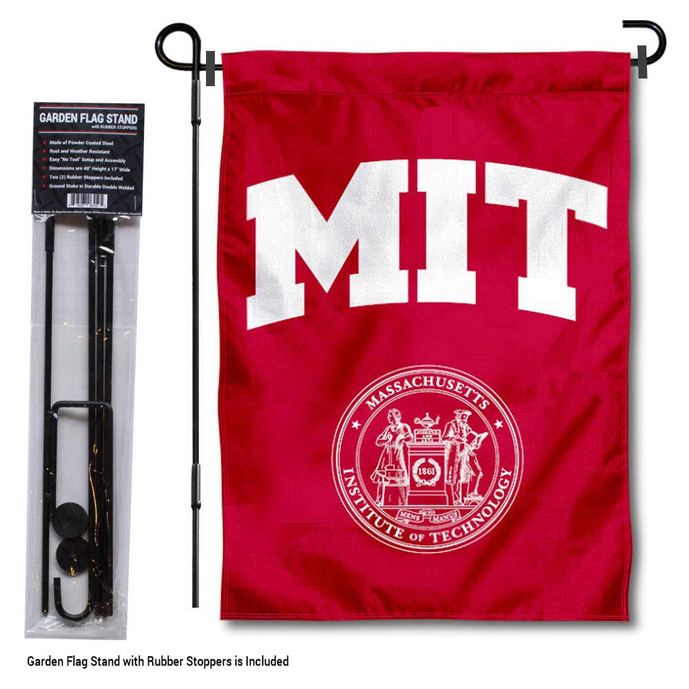 MIT Engineers Garden Flag with Stand Holder - College Flags & Banners Co. | Durable Outdoor Decoration for School Pride, Graduation Gifts & Campus Events