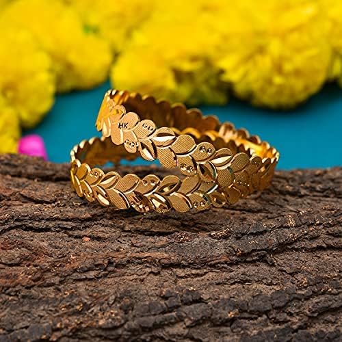Handmade Gold Plated Traditional Designer Bangles for Women - Elegant Kada Bracelets for Weddings, Parties & Festive Occasions