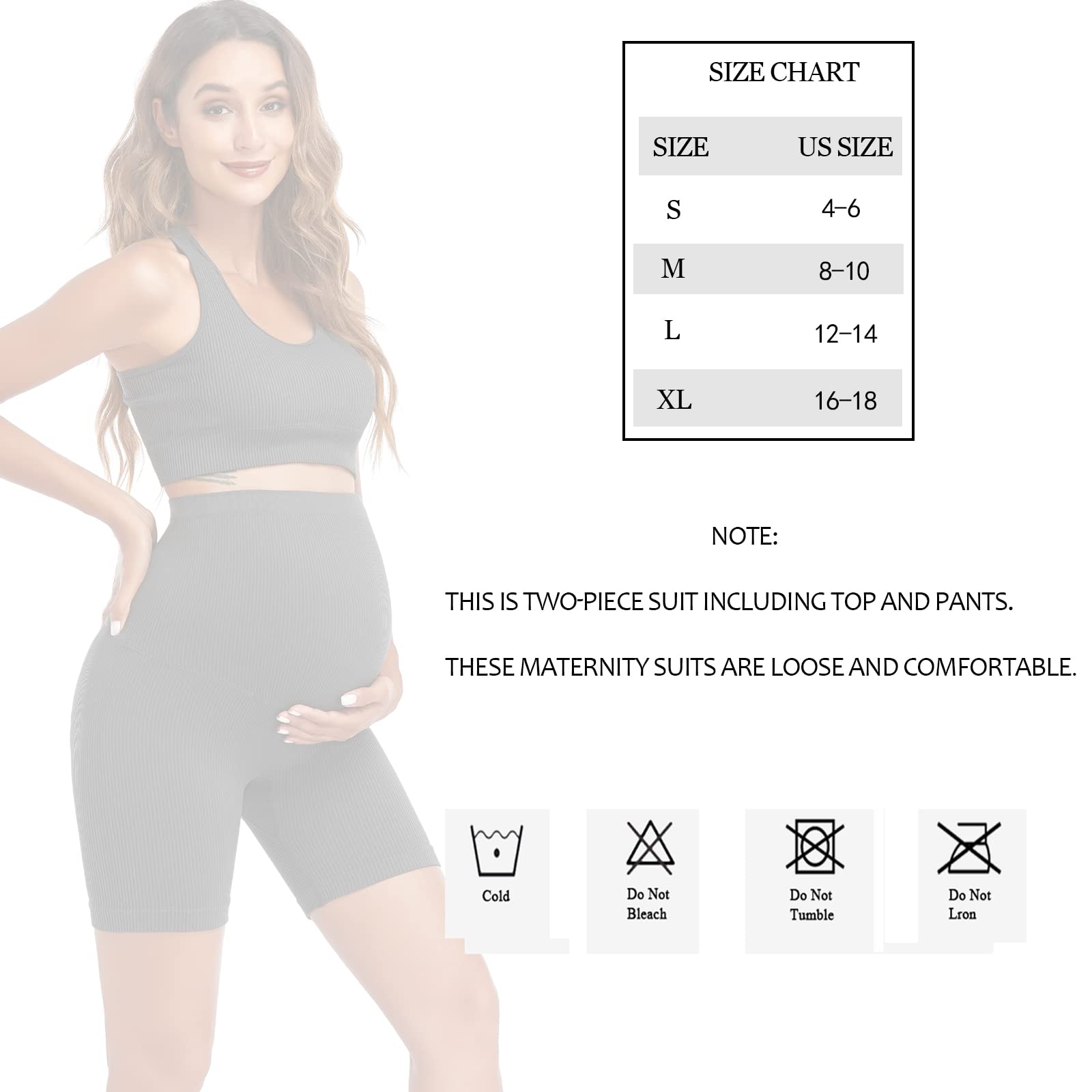 Women's Maternity 2-Piece Outfit Set - Comfortable Nursing Bra & Stretchy Shorts for Pregnancy - Yoga, Workout & Lounge Wear - Perfect for Prenatal Exercise, Relaxing at Home & Breastfeeding