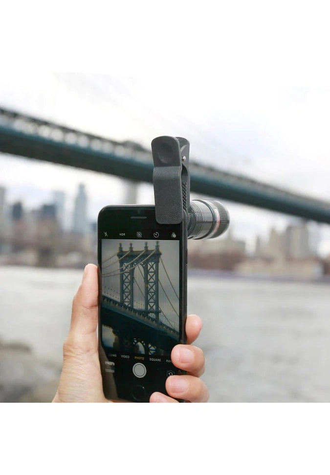 Kikkerland Universal Smartphone Telescope Lens - 12x Zoom for iPhone & Android - Perfect for Bird Watching, Travel & Outdoor Adventures