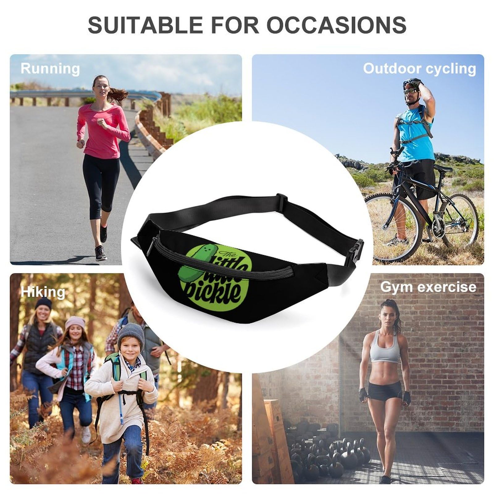 Adjustable Waist Bag for Women & Men - The Little Pickle Crossbody Pouch with Strap | Perfect for Travel, Running, Hiking & Everyday Use