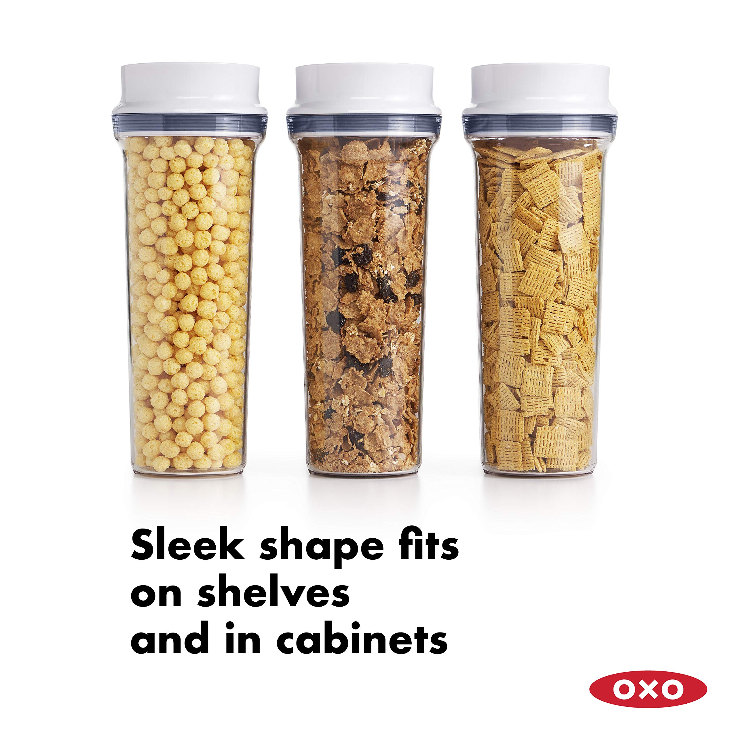 OXO Good Grips 6-Piece Airtight Food Storage Canister Set with Measuring Scoops & 3-Piece POP Cereal Dispenser - Kitchen Organization for Flour, Sugar, Coffee, Cereal - Perfect for Pantry, Countertop & Bulk Food Storage
