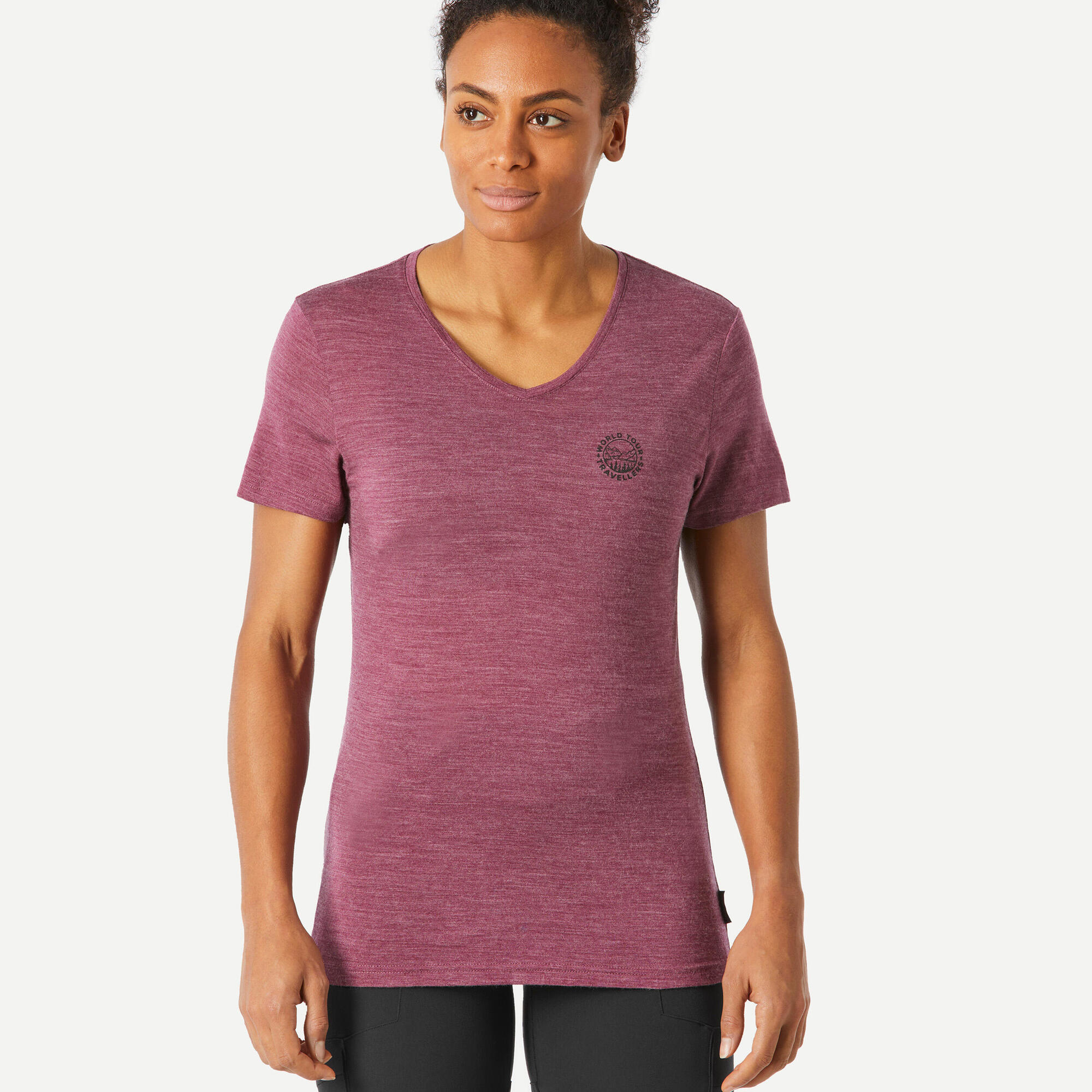 Simond Women's Travel 500 Merino Wool T-Shirt - Lightweight Breathable Base Layer for Hiking, Camping & Outdoor Adventures