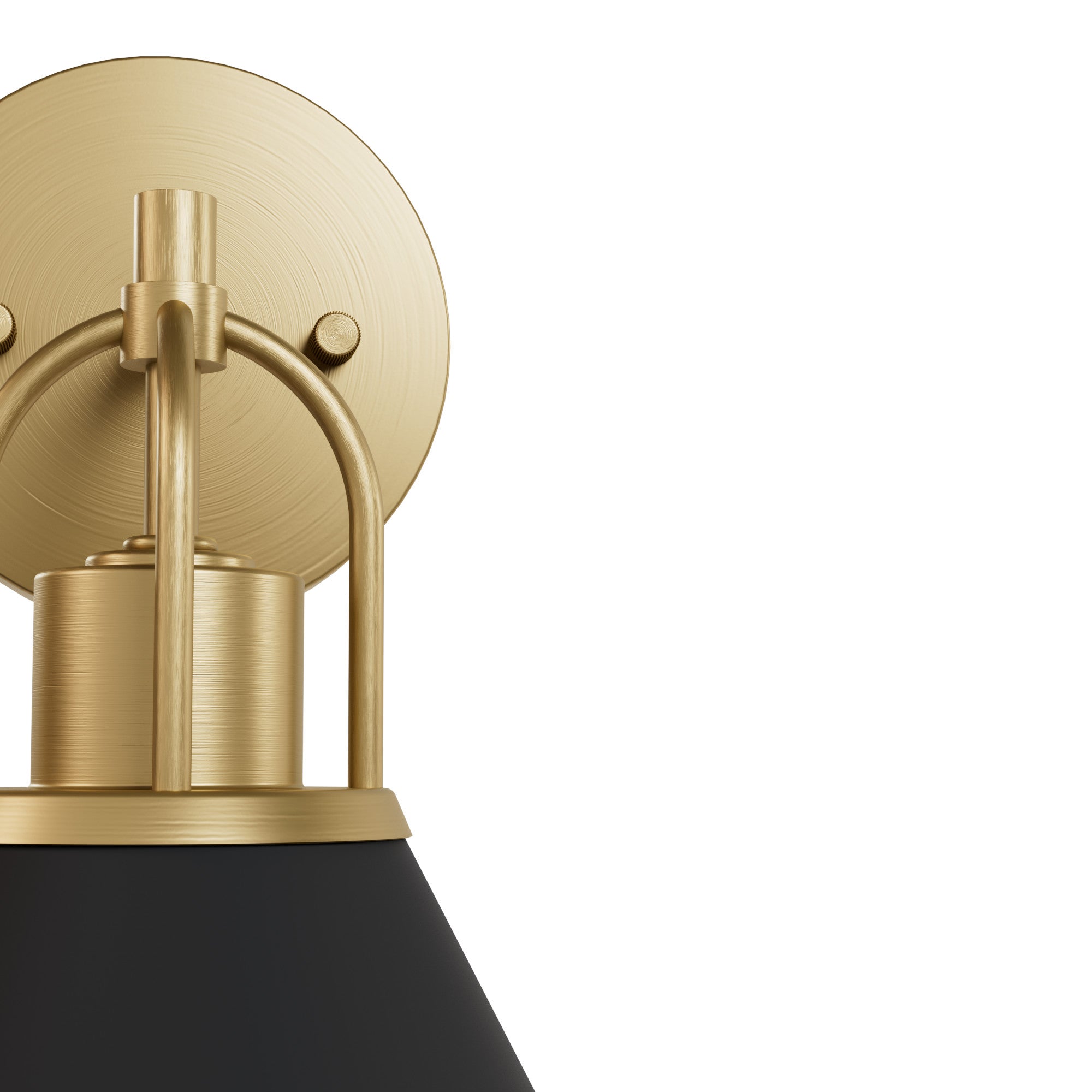 Hunter Carrington Isle Matte Black & Gold Wall Sconce - 1 Light Fixture, Jasmine Roth Collection - Perfect for Bedroom, Hallway & Entryway Lighting