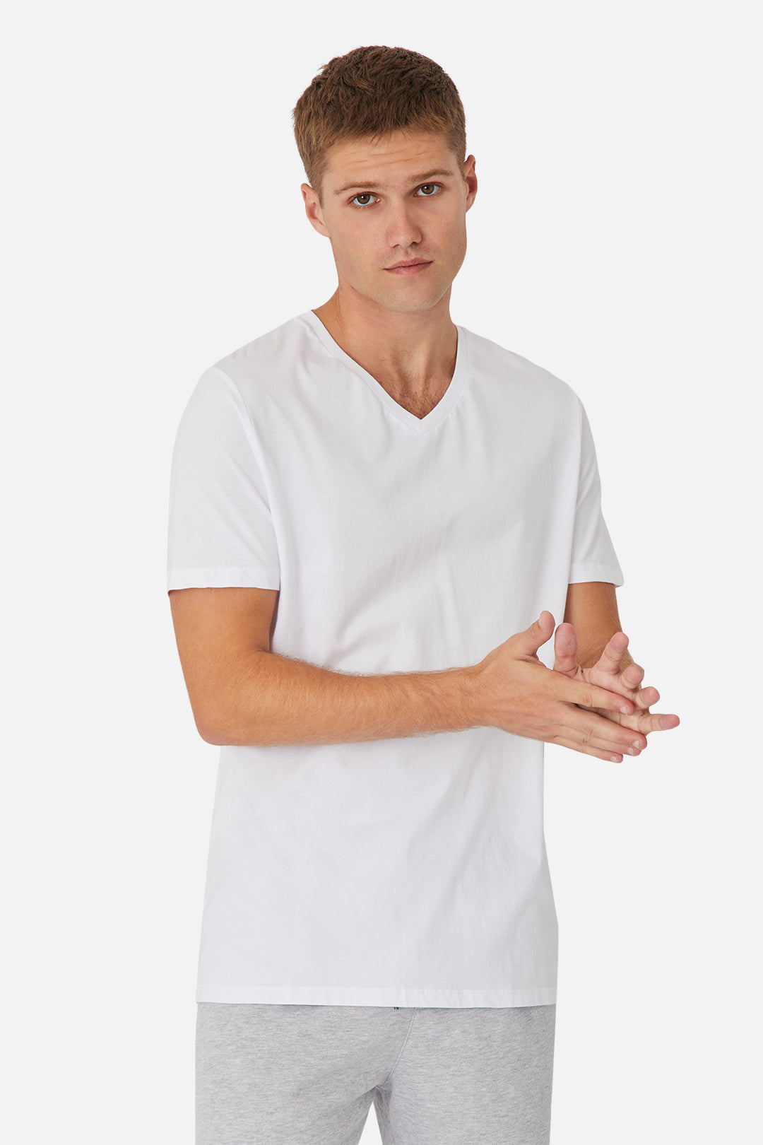 Premium Basic V-Neck T-Shirt for Men & Women - Soft Cotton Crewneck Tee - Classic White Casual Shirt for Everyday Wear | Perfect for Layering, Lounge Wear & Street Style Outfits