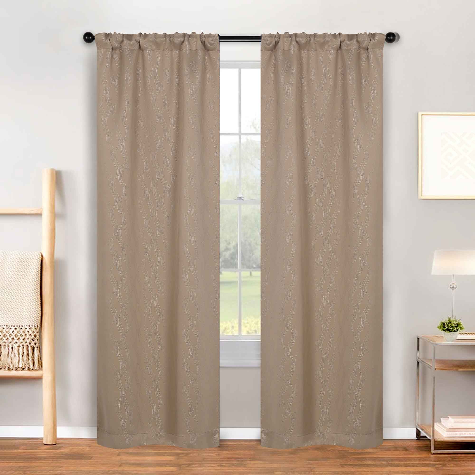 Zuri Textured Washable Blackout Curtains for Bedroom - Thermal Insulated Room Darkening Window Drapes (Set of 2 Panels) - Perfect for Nursery, Home Theater & Light Sleepers