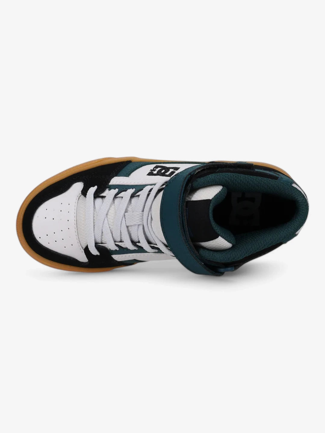 DC Pure Hi Top EV Skate Shoes for Boys - White, Green & Black - High Top Sneakers for Skateboarding & Casual Wear