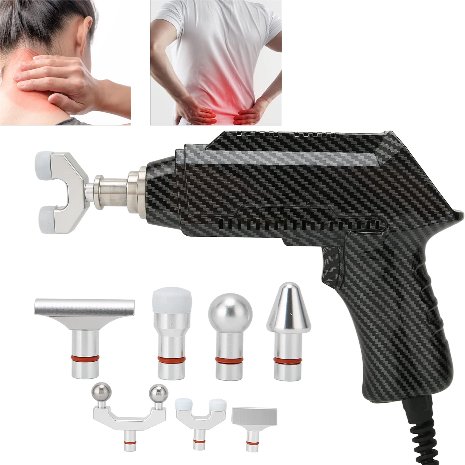 30-Speed Adjustable Electric Massage Gun for Spine & Joint Pain Relief - Professional Chiropractic Therapy Device for Muscle Recovery, Sports & Home Use (US Stock)