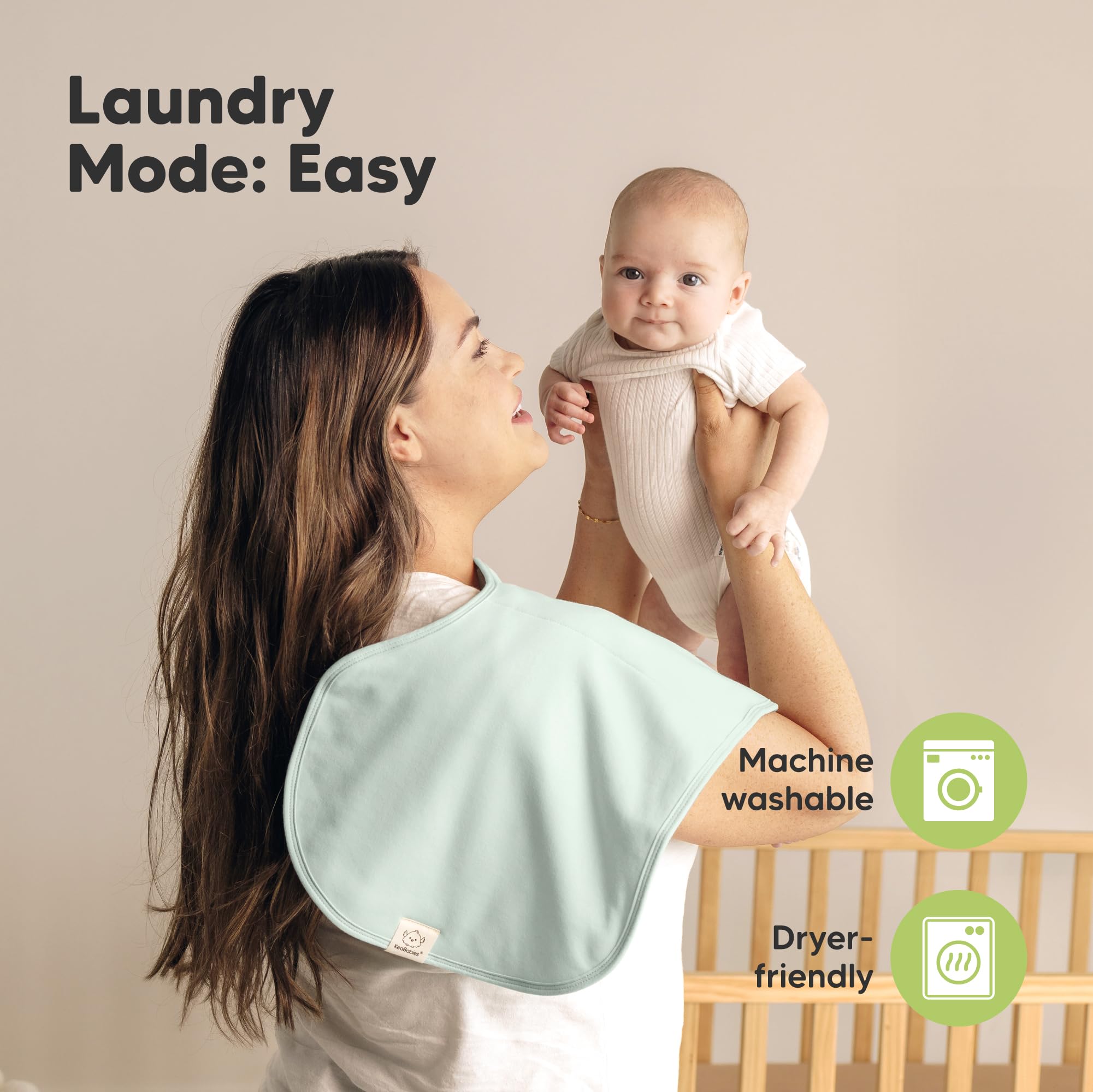 KeaBabies 4-Pack Organic Cotton Baby Burp Cloths for Newborns - Extra Large, Super Absorbent & Ultra Soft Burping Cloths Set for Boys & Girls | Perfect for Feeding, Spit-Up Protection & Gentle Skin Care (Eclipse Design)