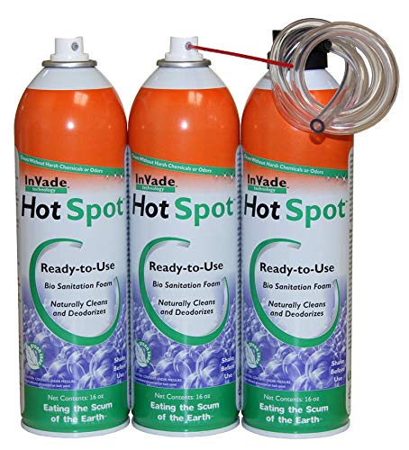 InVade Hot Spot Foam Cleaner - Case of 12 Bottles by Rockwell Labs | Powerful Disinfectant for Pet Areas, Kennels & Veterinary Clinics | Eliminates Odors & Stains